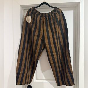 Beyond Nine Mabel Rust and Black Linen Trousers